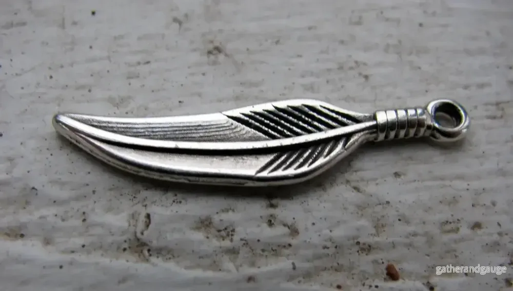 Berlock Silverfärgad - Fjäder, 1 Styck - Bild 2