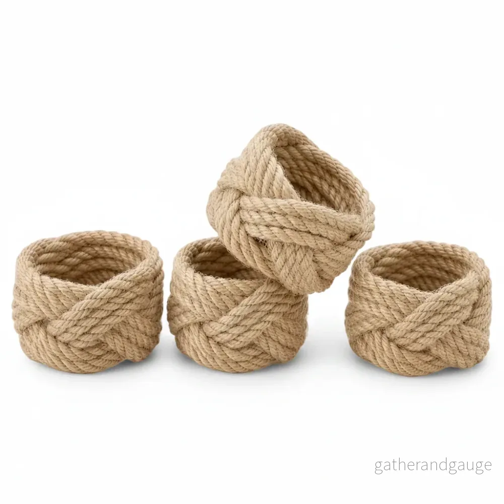 Servettringar i Jute 4-Pack Servettringar i Jute 4-Pack
