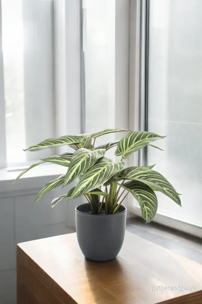 Calathea Zebrina konstgjord växt – h38cm, Ø15cm