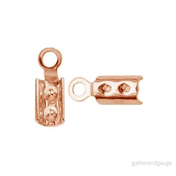 Fäste i 925 Silver med 18K Roséguld – 2mm, 1 par Fäste i 925 Silver med 18K Roséguld – 2mm, 1 par