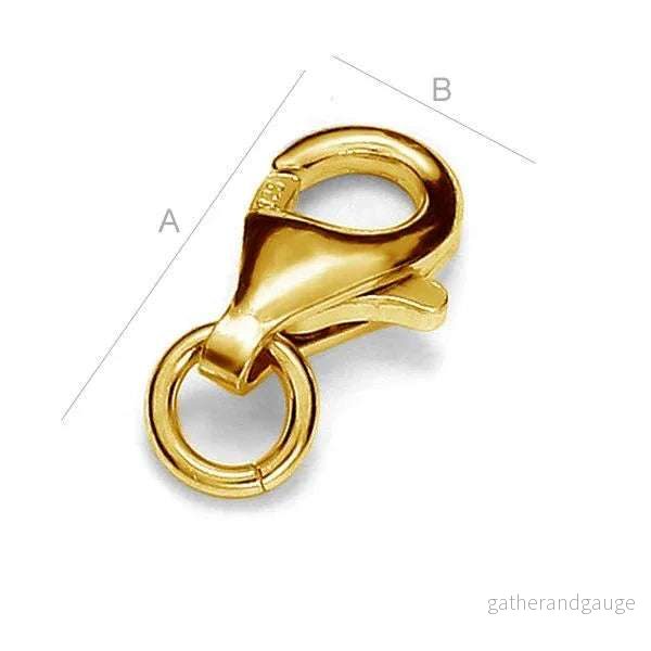 Klolås i 925 Silver med 24K Guld – 13mm 1 styck Klolås i 925 Silver med 24K Guld – 13mm 1 styck