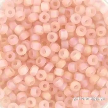 Miyuki Seed Beads - Matte Transparent Light Tea Rose AB 8/0, 10 gram