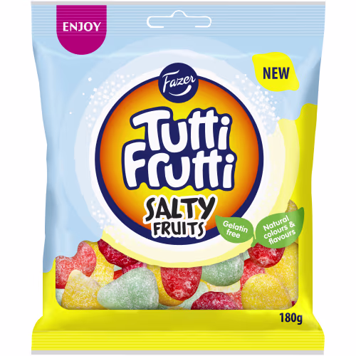 Fazer Salty Fruits Tutti Frutti 180g Fazer Salty Fruits Tutti Frutti 180g