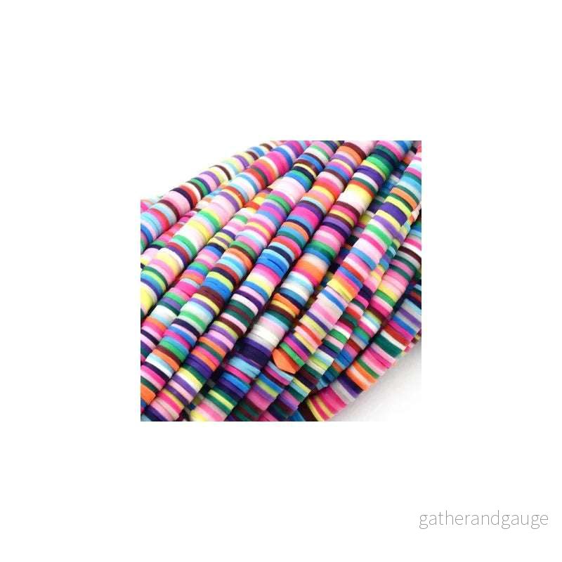 Heishi pärlor – Färgglad mix 6mm 1 sträng