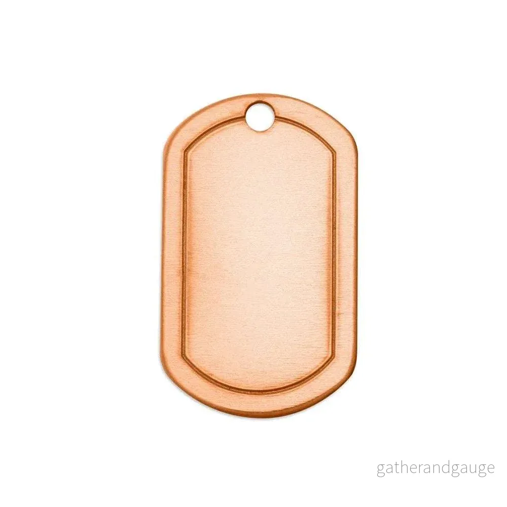 ImpressArt Border Dog Tag, 1 1/4" - Premium Stamping Blanks Koppar, 18g 4 st