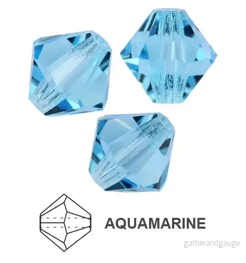 Tjeckiska MC Bicone - Aquamarine 6 mm 18- pack