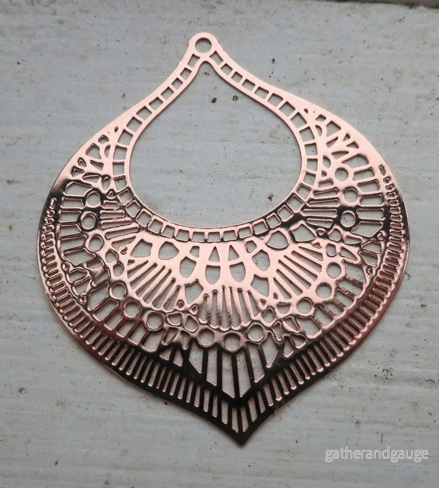 Berlock Roséguldfärgad - Stor Rund Droppe 60x47mm 1 styck
