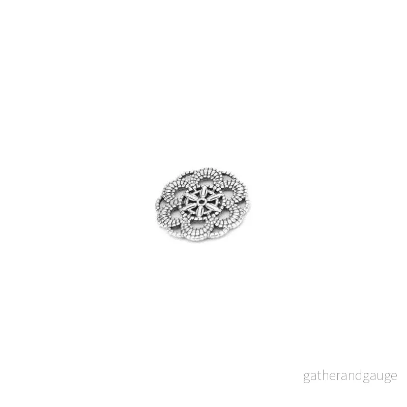 Connector Silverpläterad - Rund blomma med prickar 26mm 1 styck
