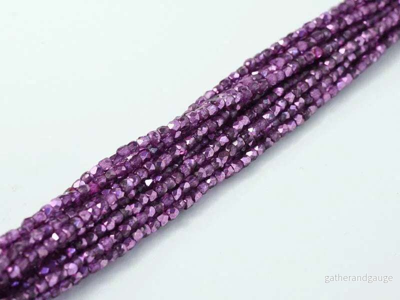Tjeckiska Firepolish - Crystal Purple Metallic Ice 2mm 50-pack