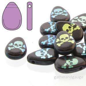 Teardrop - Jet Laser Skull/Cross Bones 9x11mm