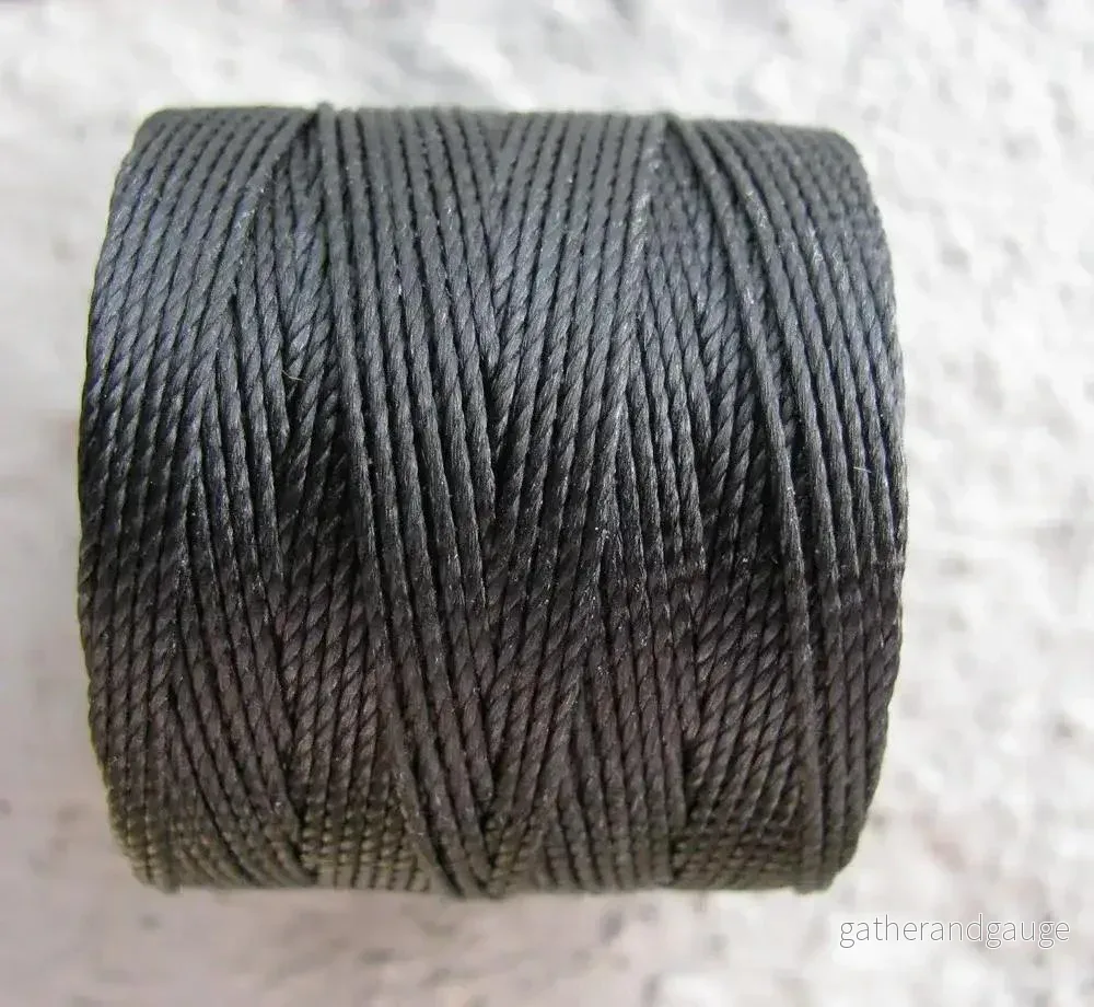 S-Lon Bead Cord - Black, 1 Rulle - Bild 2
