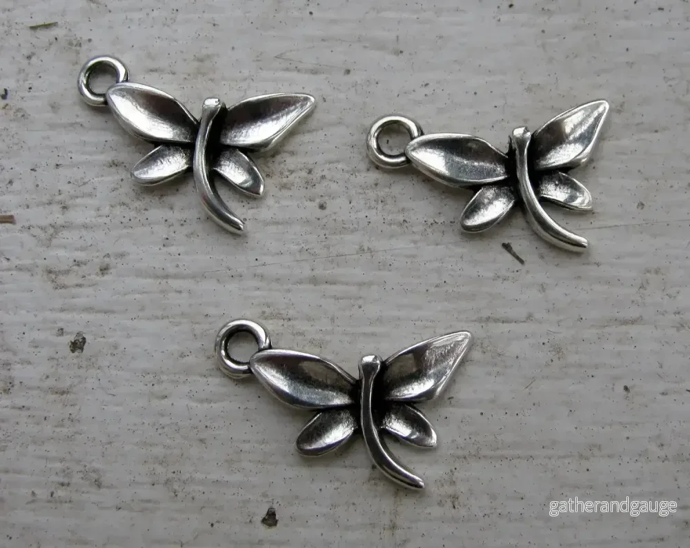 Berlock silverfärgad – Slända böjd, 3-pack