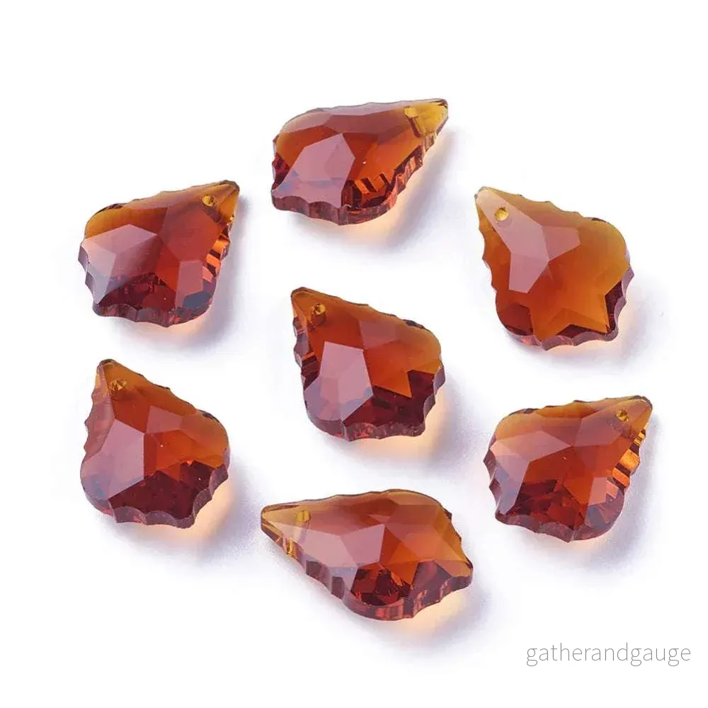 Facetterat hänge - Leaf Pendant Sienna 22x16mm 1 styck - Bild 2