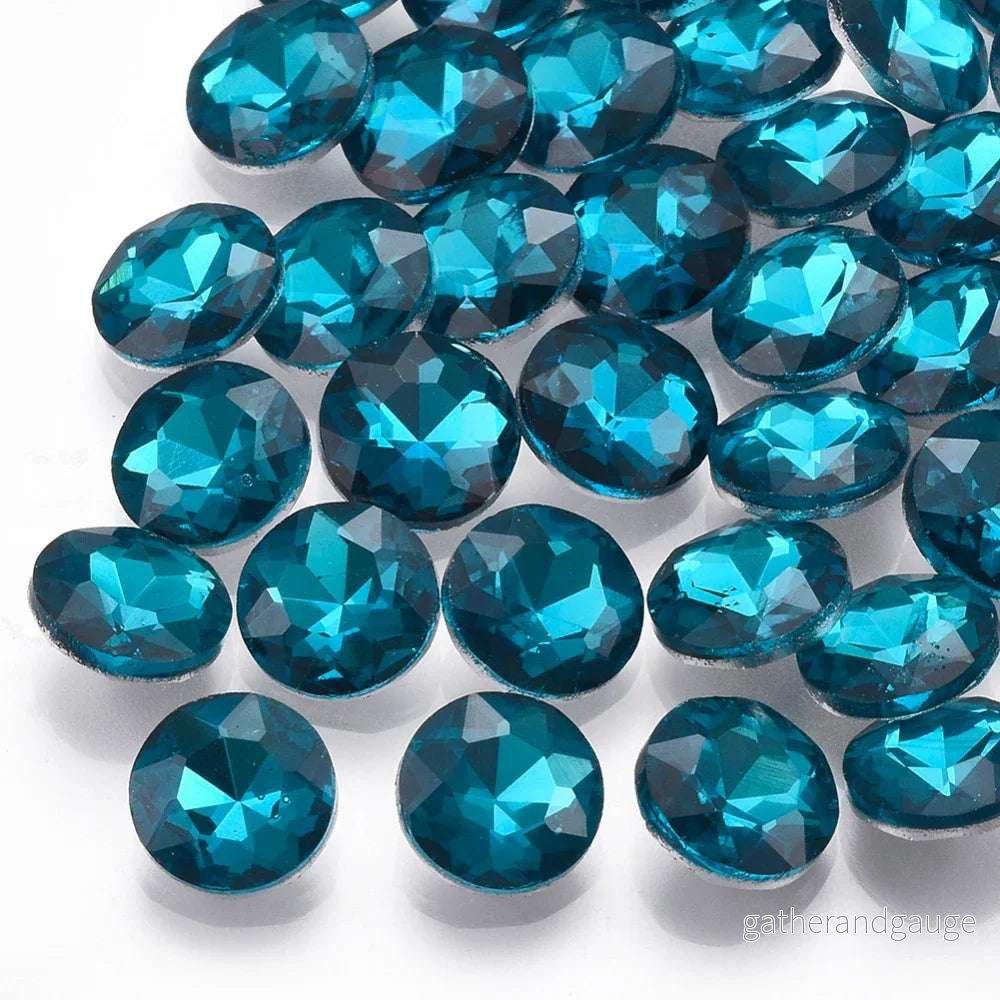 Kinesisk strass - Round Stone Teal 8mm 1 styck - Bild 2