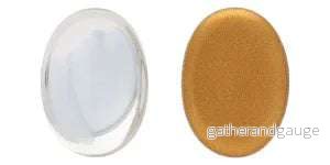 Cabochon Oval - Crystal Gold Matte Foiled 25x18mm 1 styck