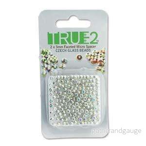 Facetterad Micro Spacers – Fine Silver Plate AB 2x3mm, 6 gram