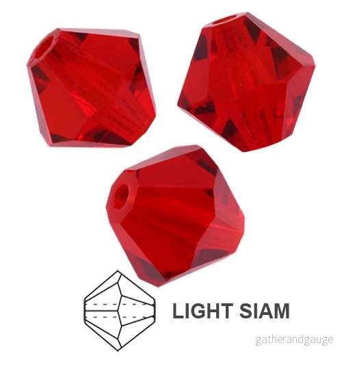 Tjeckiska MC Bicone - Light Siam 4 mm, 30- pack