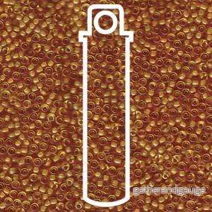 Miyuki seed beads - Semi Matte Peach Lined LT Amber 11/0, 24 gram