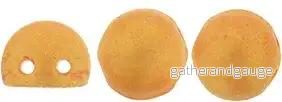 CzechMates Cabochon - Pacifica Tangerine 7mm 2-håls, 10-pack - Bild 2