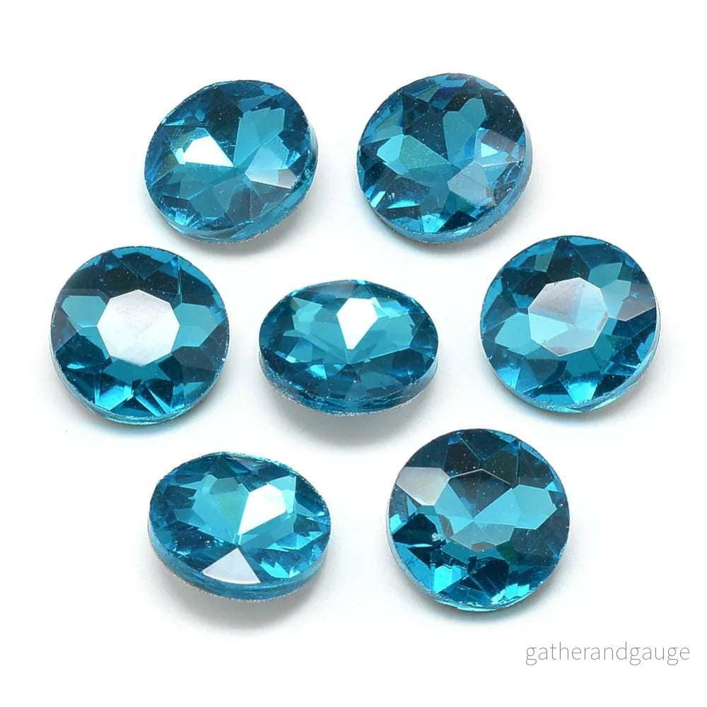 Kinesisk strass - Round stone Deep Sky Blue 8mm 1 styck