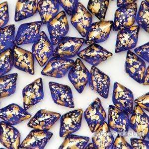 Matubo Gemduo - Gold Splash Cobalt 8x5mm, 10 gram