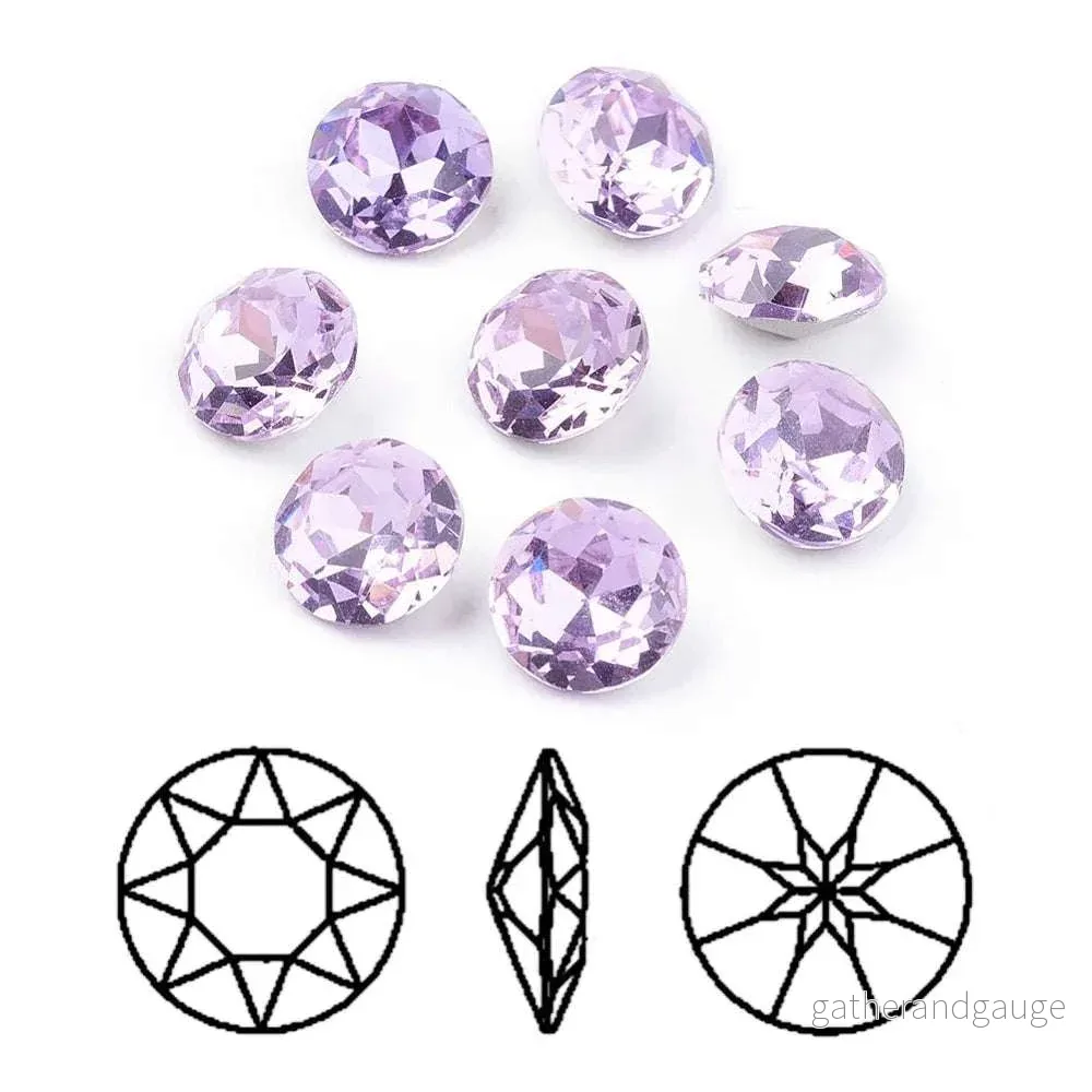 Kinesisk Strass - Round Stone Violet 10mm 1 Styck - Bild 3