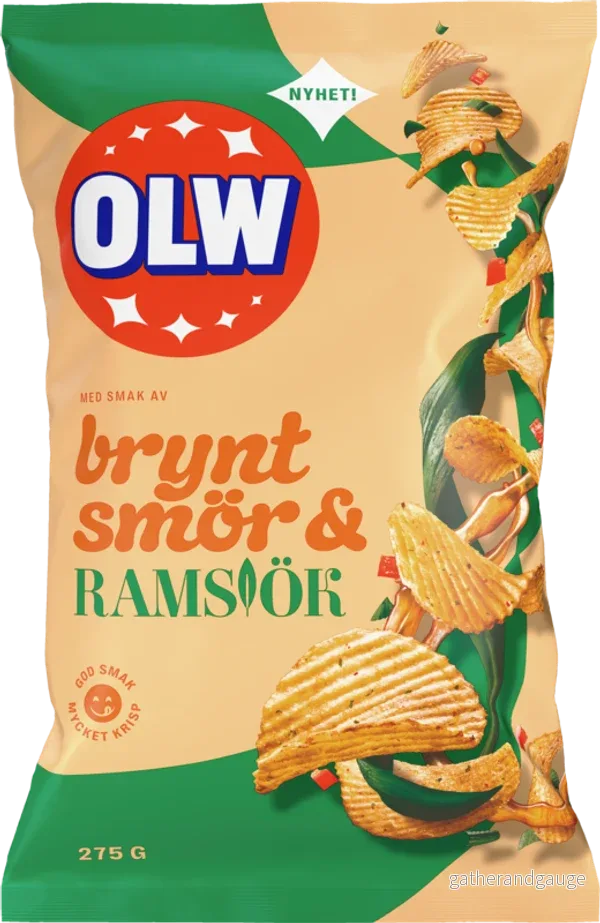 OLW Chips Brynt Smör & Ramslök 275g OLW Chips Brynt Smör & Ramslök 275g