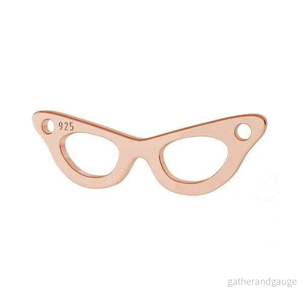 Connector 925 Silver 18K Rose Gold - Glasögon 16mm 1 styck