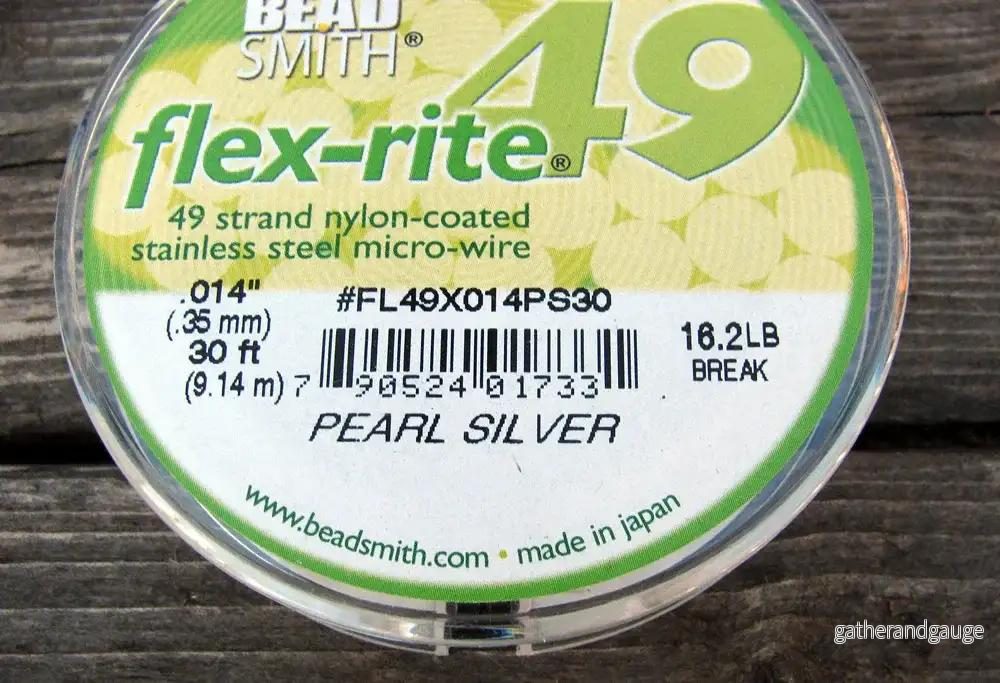 Flex-Rite - Pearl Silver Smyckeswire 0,35mm, 49 trådar - Bild 2