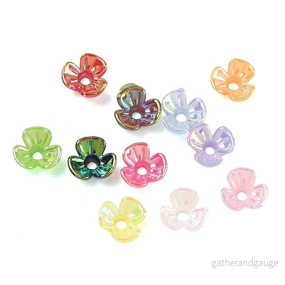 Pärlhattar Akryl – Mix med AB-lyster 6,5x6mm 20-pack