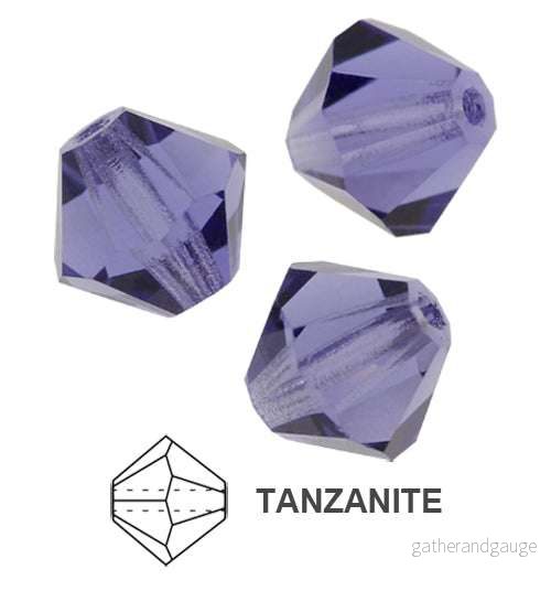Tjeckiska MC Bicone – Tanzanite 4 mm, 30- pack