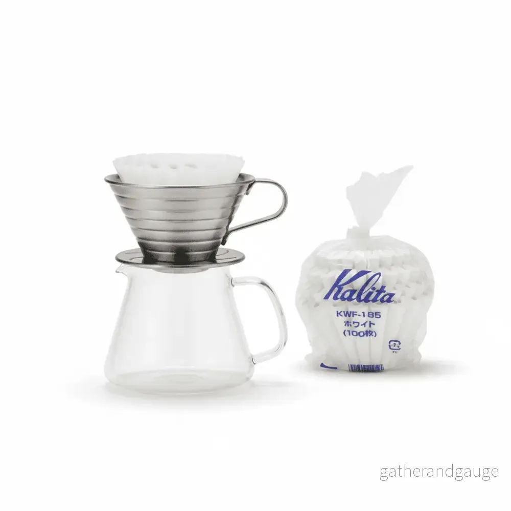 Rostfritt stål dripper Pour Over set för 2-4 koppar