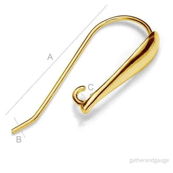 Örhängen 925 Silver 24K Gold - 28mm, 2st