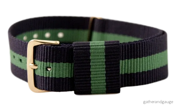 NATO-armband 20 mm blå/grön NATO-armband 20 mm blå/grön