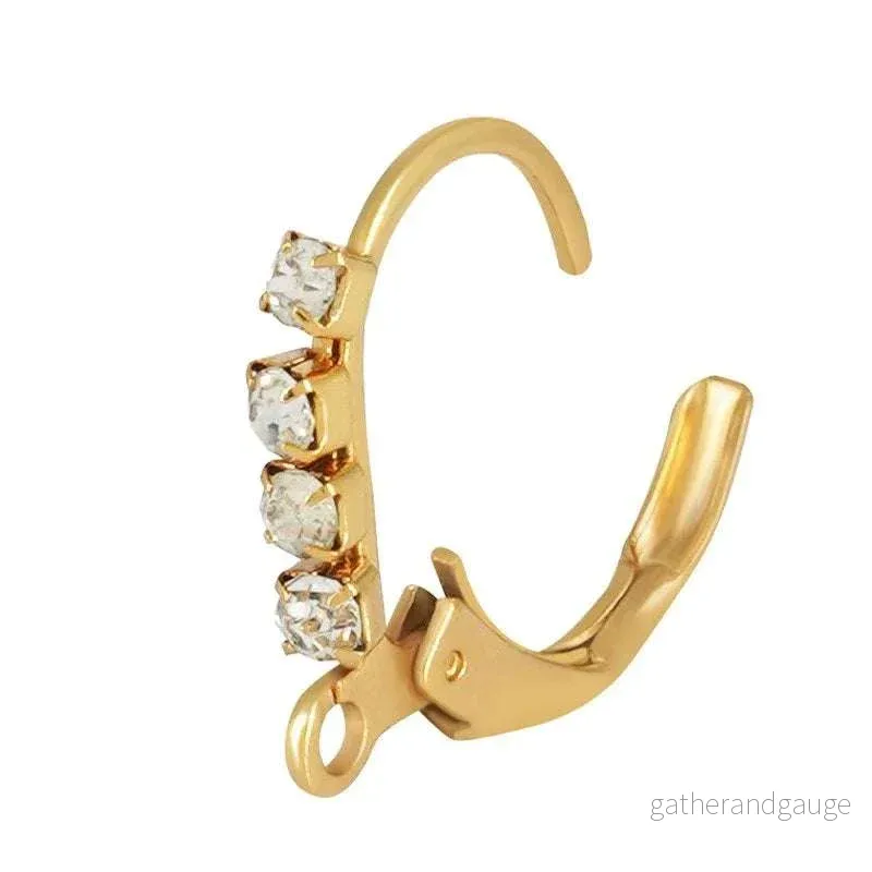 Örkrok brisyr Rostfrittstål - 18K guldpläterade Mindre med strass, 2-pack
