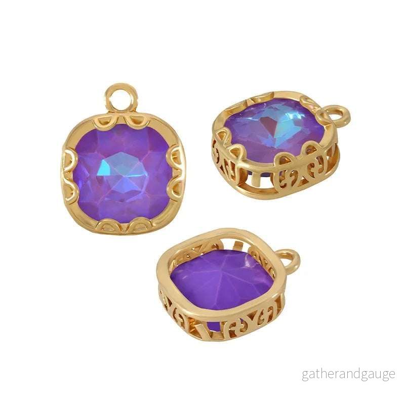 Berlock Facetterad – Fyrkant Light Purple, 12mm 1 styck