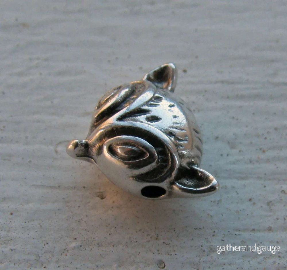 Mellandel silverfärgad - Rävhuvud 12x10mm 1 styck - Bild 2