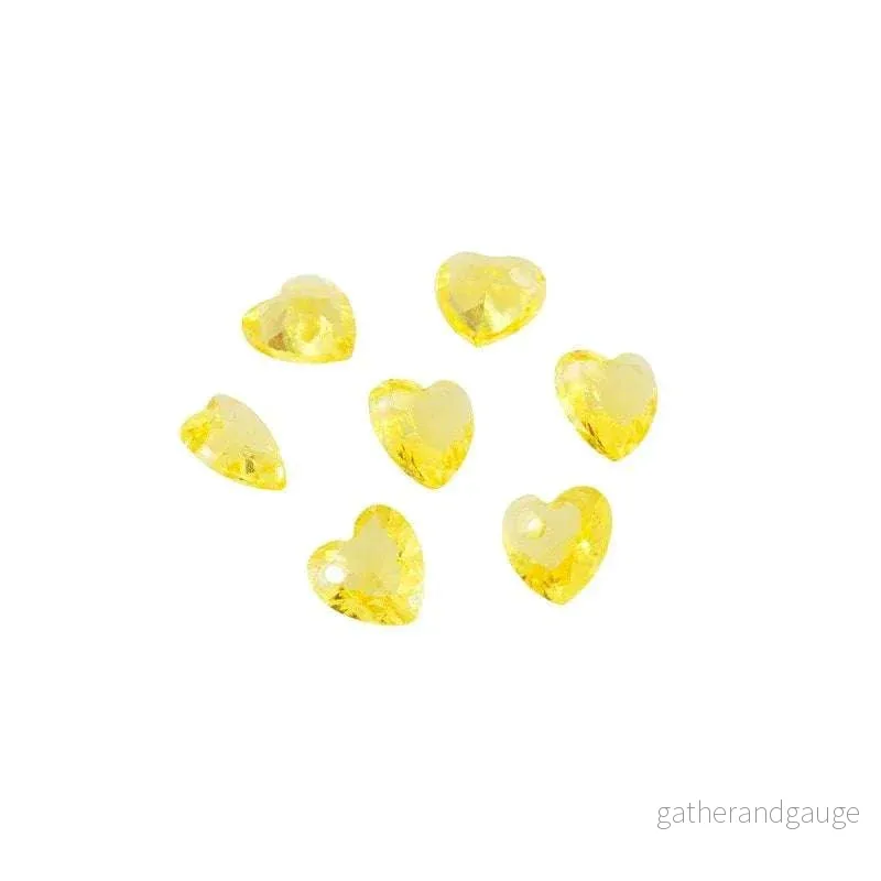 Facetterat hänge – Litet hjärta Yellow 5mm 1 styck