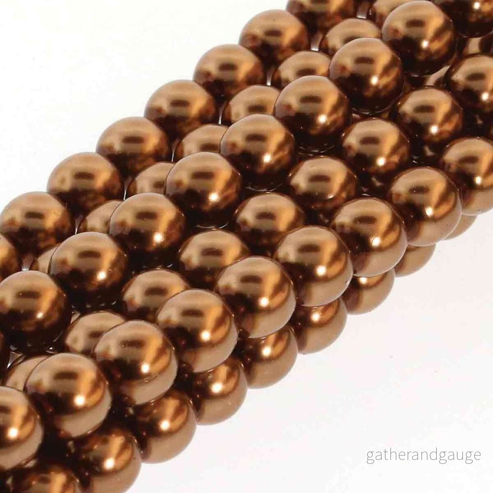 Tjeckiska Vaxade Glaspärlor - Antique Gold 3mm, 1 Sträng