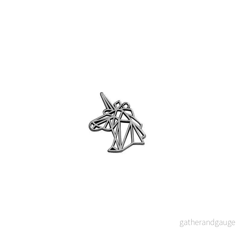 Berlock Silverpläterad – Enhörnings- huvud Origami 20x29mm 1 styck