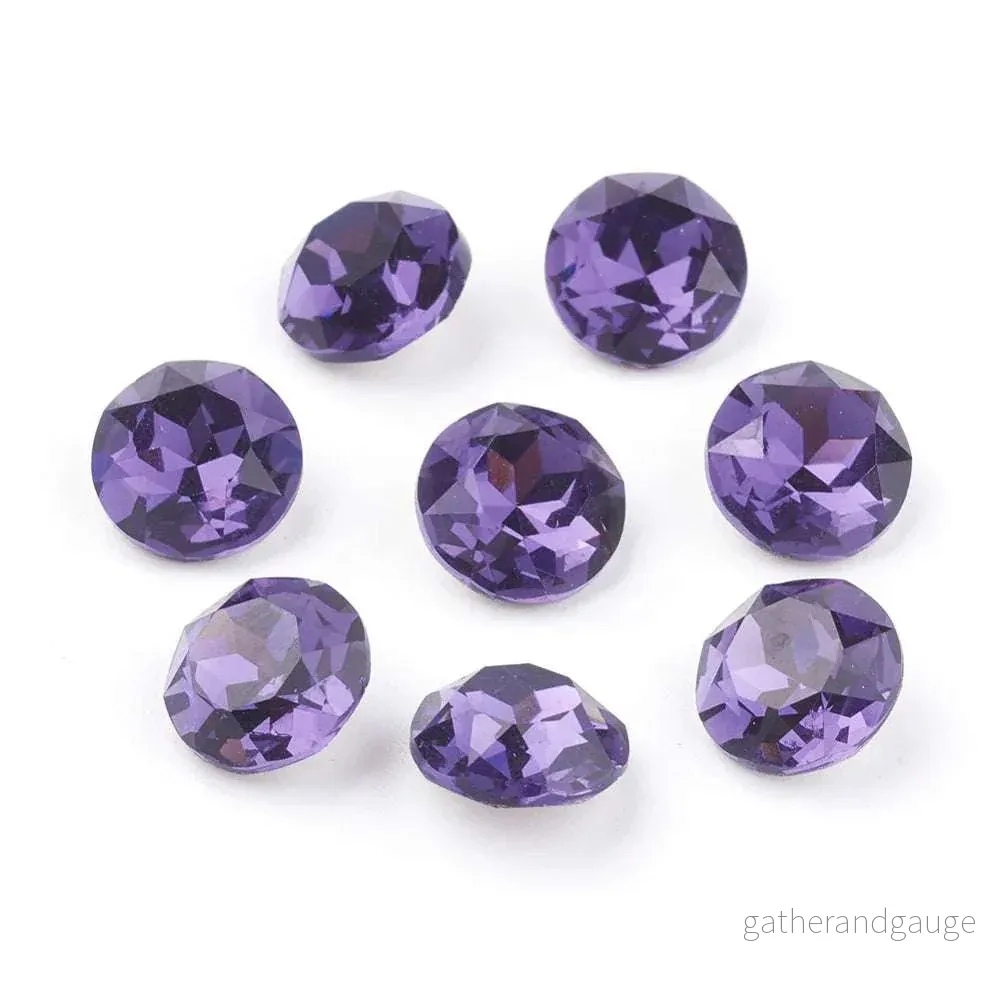 Kinesisk Strass - Round stone Purple Velvet 10mm 1 styck - Bild 2