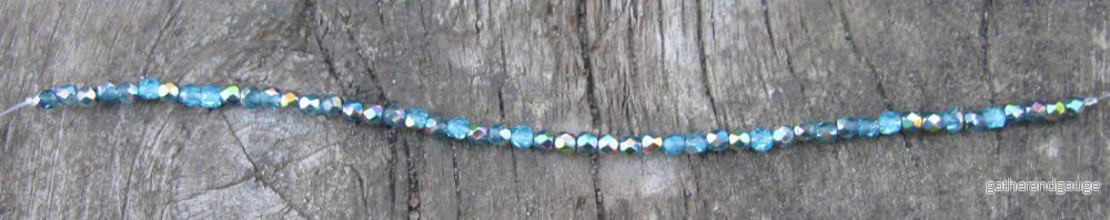 Tjeckiska Firepolish - Aqua Vitrail 3 mm, 1 sträng - Bild 2