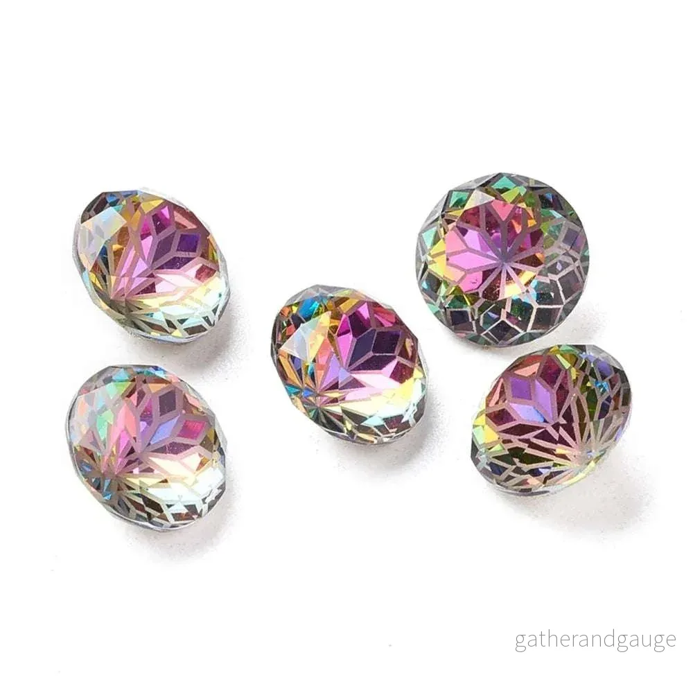 Kinesisk strass - Rund med blomma Volcano 10mm 1 styck - Bild 2