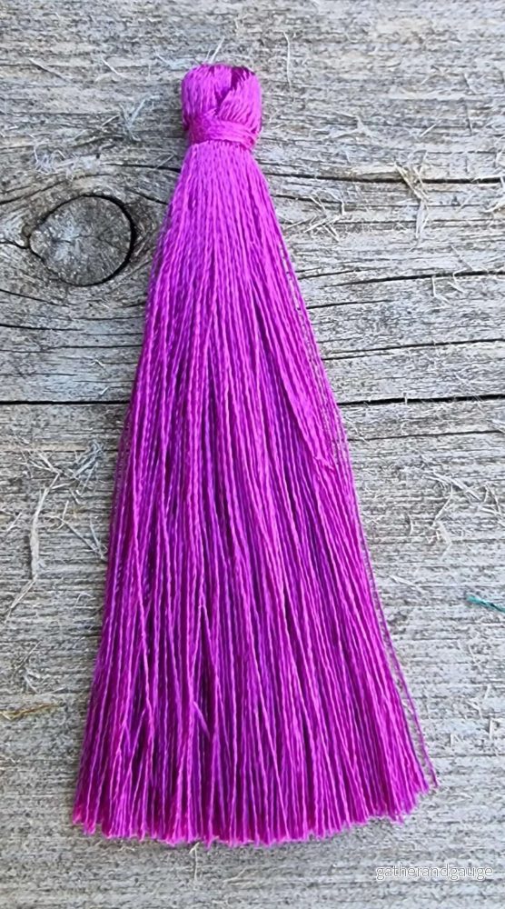 Hänge tassel polyester - Lila 65mm 1 styck