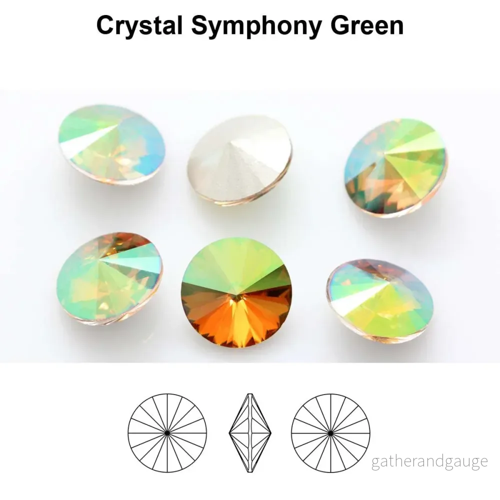 Aurea Crystals A1122 Rivoli – Crystal Symphony Green 12mm 1 styck Aurea Crystals A1122 Rivoli – Crystal Symphony Green 12mm 1 styck