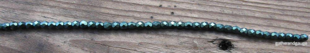 Tjeckiska Firepolish - Polychrome Viridian 4 mm, 1 sträng - Bild 3