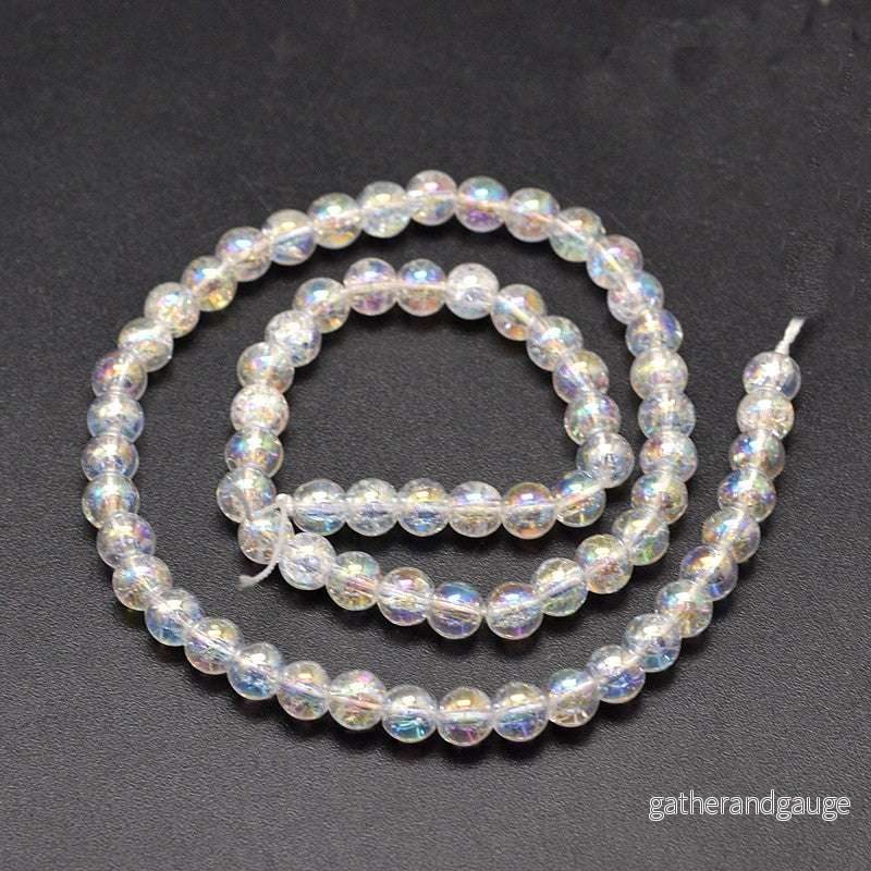Krackelerad Rund – Klar med Ab-Lyster, 8mm, 1 sträng Krackelerad Rund – Klar med Ab-Lyster, 8mm, 1 sträng