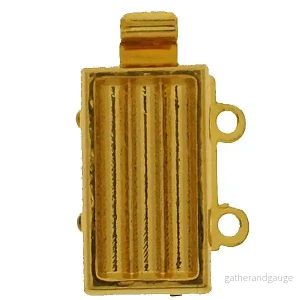 Claspgarten instickslås – Liten rektangel med plats för Delica, guldpläterad 13x7mm 1 styck Claspgarten instickslås – Liten rektangel med plats för Delica, guldpläterad 13x7mm 1 styck