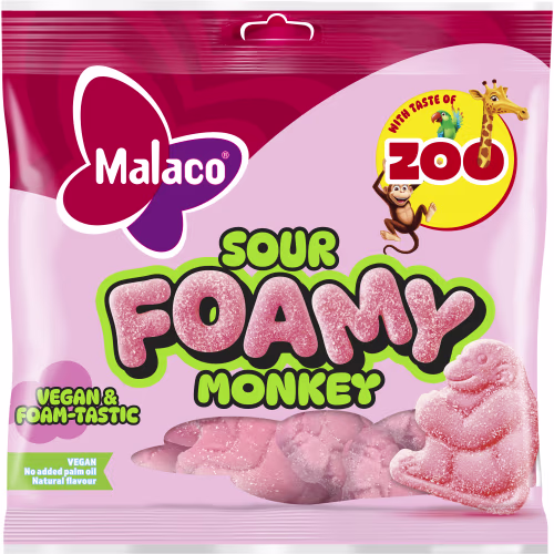 Malaco Foamy Mky Sour Zoo 115g Malaco Foamy Mky Sour Zoo 115g