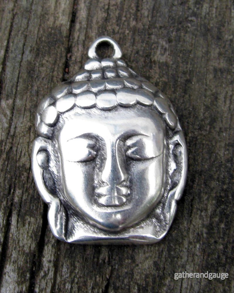 Berlock Silverpläterad - Buddha Huvud 30x21mm 1 styck